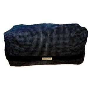 Giorgio Armani Men’s Amenities Zip Pouch, NWOT, Black, Silver-tone Hardware